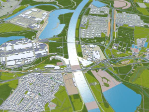 Karlsruhe city germany 40km 3D Model