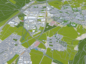 Karlsruhe city germany 40km 3D Модель