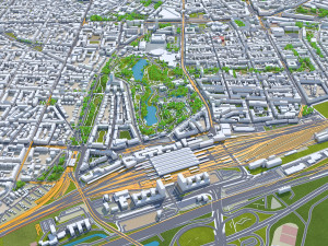 Karlsruhe city germany 40km 3D Модель