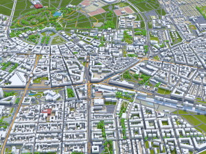 Karlsruhe city germany 40km 3D Модель