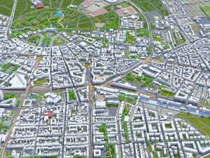 Karlsruhe city germany 40km 3D Model