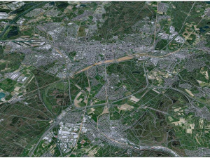 Karlsruhe city germany 40km 3D Model