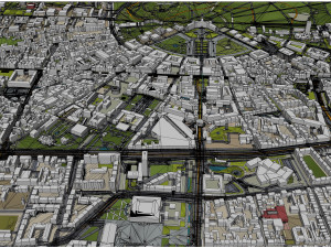 Karlsruhe city germany 40km 3D Модель