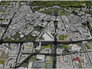Karlsruhe city germany 40km 3D Model