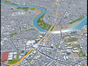 Kawasaki city japan 50km Model 3D