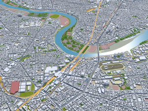 Kawasaki city japan 50km Model 3D