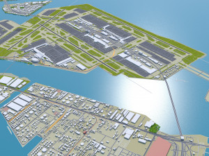 Kawasaki city japan 50km Model 3D