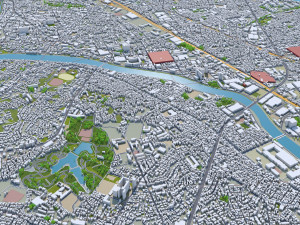 Kawasaki city japan 50km Model 3D