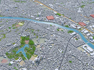 日本川崎市 50公里 3D 模型