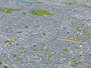 日本川崎市 50公里 3D 模型