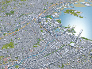 Kawasaki city japan 50km Model 3D