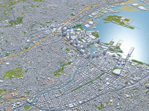 日本川崎市 50公里 3D 模型