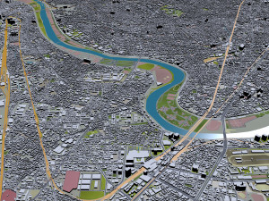 Kawasaki city japan 50km Model 3D