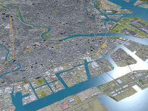 Kawasaki city japan 50km Model 3D
