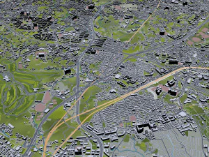 日本川崎市 50公里 3D 模型