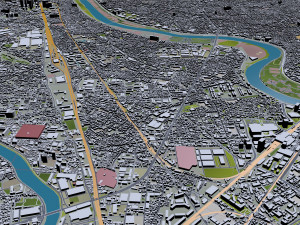 Kawasaki city japan 50km Model 3D
