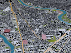 日本川崎市 50公里 3D 模型