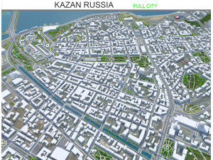 Kazan city russia 70km 3D Model