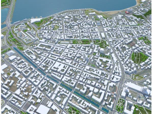 Kazan city russia 70km 3D Model