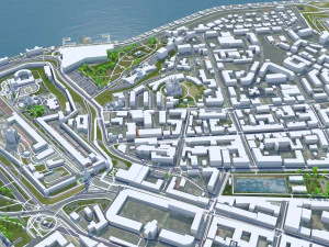Kazan city russia 70km 3D Model