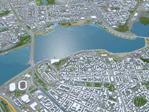 Kazan city russia 70km 3D Model