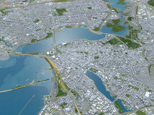Kazan city russia 70km 3D Model