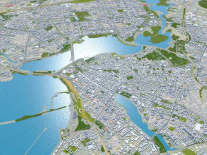 Kazan city russia 70km 3D Model