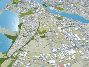 Kazan city russia 70km 3D Model