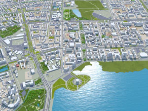 Kazan city russia 70km 3D Model