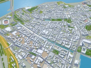 Kazan city russia 70km 3D Model