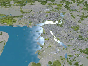 Kazan city russia 70km 3D Model