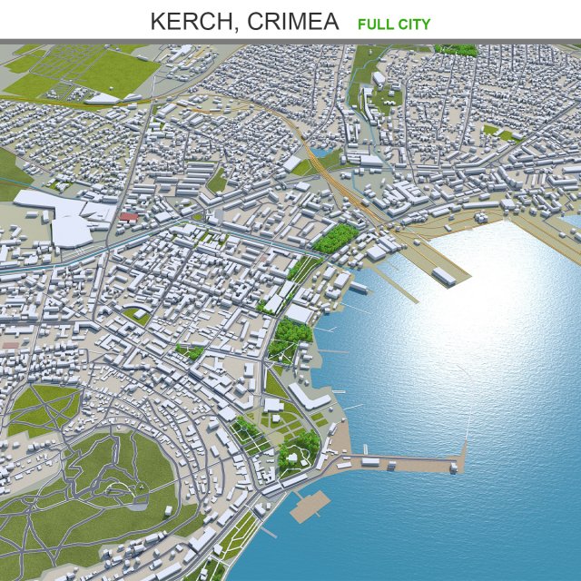 Kerch city crimea 80km Modello 3D .c4d .max .obj .3ds .fbx .stl .blend 