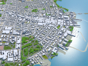 Kingston city canada 50km 3D Model