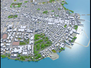 Kingston city canada 50km 3D Model