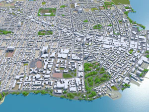 Kingston city canada 50km 3D Model
