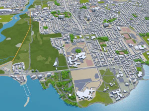 Kingston city canada 50km 3D Model
