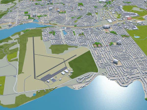 Kingston city canada 50km 3D Model