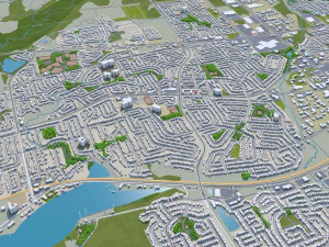Kingston city canada 50km 3D Model