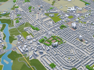 Kingston city canada 50km 3Dモデル