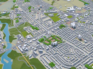 Kingston city canada 50km 3D Model