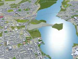 Kingston city canada 50km 3D Model