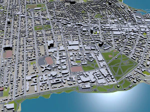 Kingston city canada 50km 3D Model