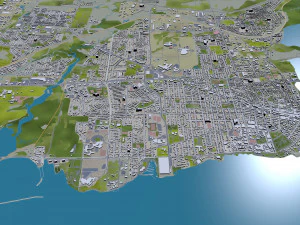 Kingston city canada 50km 3D Model