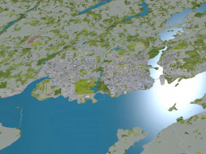 Kingston city canada 50km 3D Model