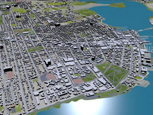 Kingston city canada 50km 3D Model