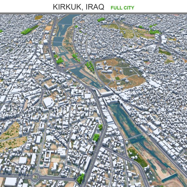 Kirkuk city iraq 50km Modelo 3D .c4d .max .obj .3ds .fbx .stl .blend 