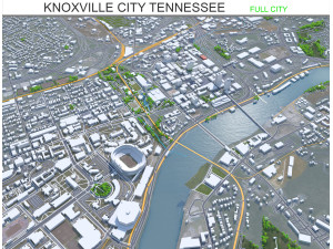 Knoxville city tennessee 100 km 3D Model