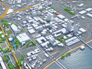 Knoxville city tennessee 100 km 3D 模型