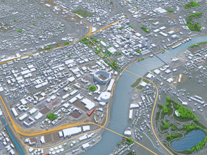 Knoxville city tennessee 100 km 3D 模型
