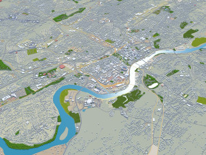 Knoxville city tennessee 100 km 3D 模型